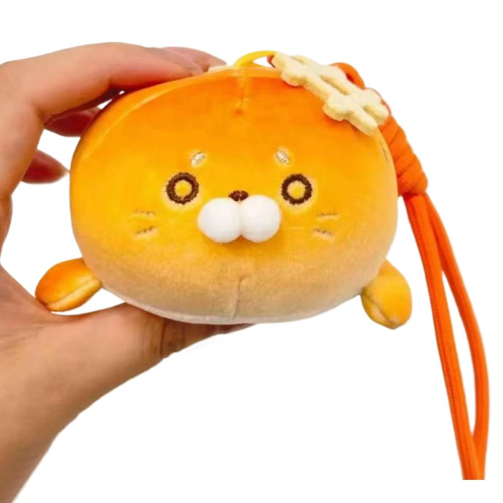 Kawaii Cute Sakura Seal Plush Keychain Cute Sea Dog Stuffed Doll Keyring Bag Pendant Toast Seal Plushie Hanging Decor Kids Gift
