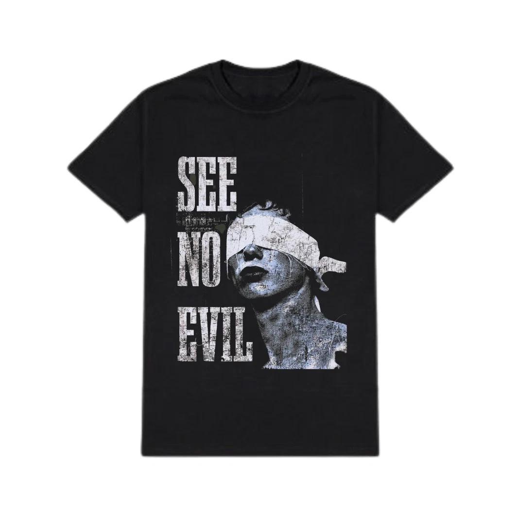 

See No Evil Graphic Tee – Vintage Grunge Streetwear Black T-T-Shirt for Men 4XL