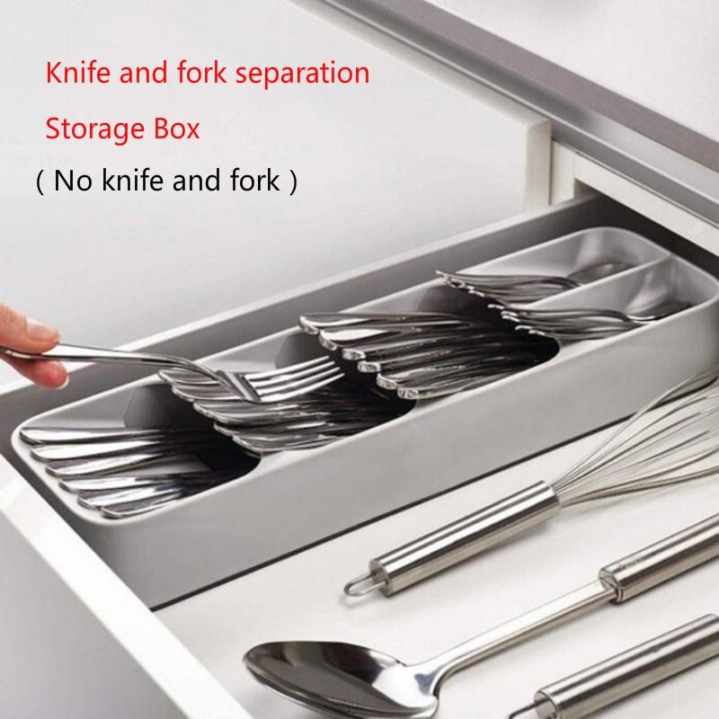Kitchen Drawers Cutlery Compartment Storage Box Cutlery Spoon Box Tray Kitchen Storage Rack Kitchen Stainless Steel Fork Box