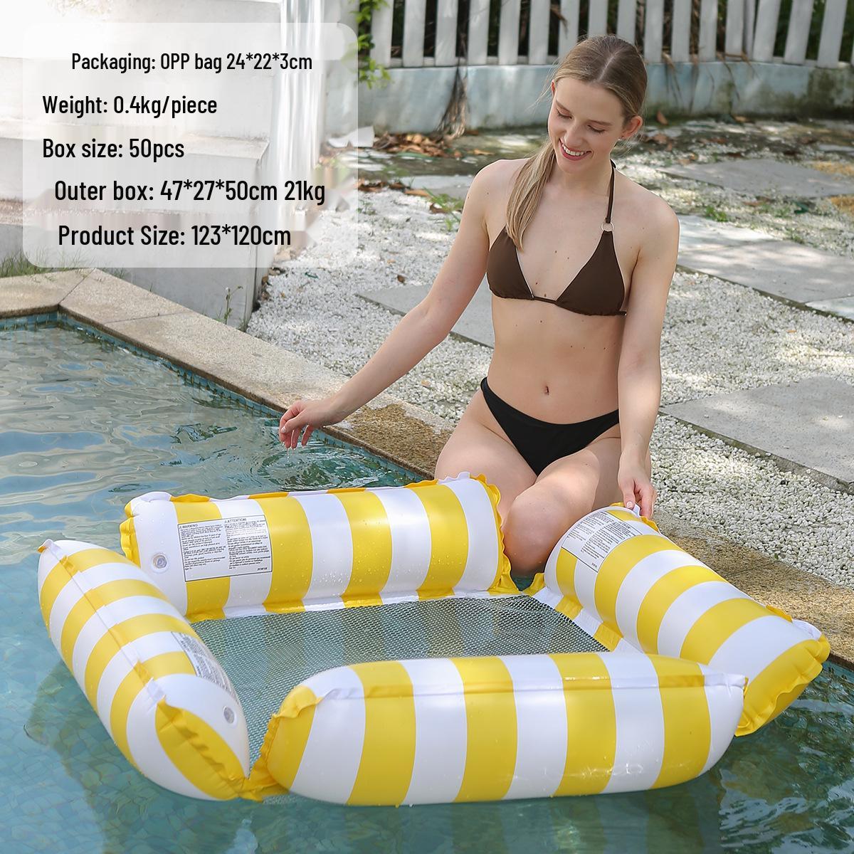 Inflatable Four-Tube Water Lounge Chair & Floating Bed for Kids and Adults 120x123cm