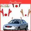 Festive Christmas Car Decoration With Reindeer Antlers Red Nose Bells