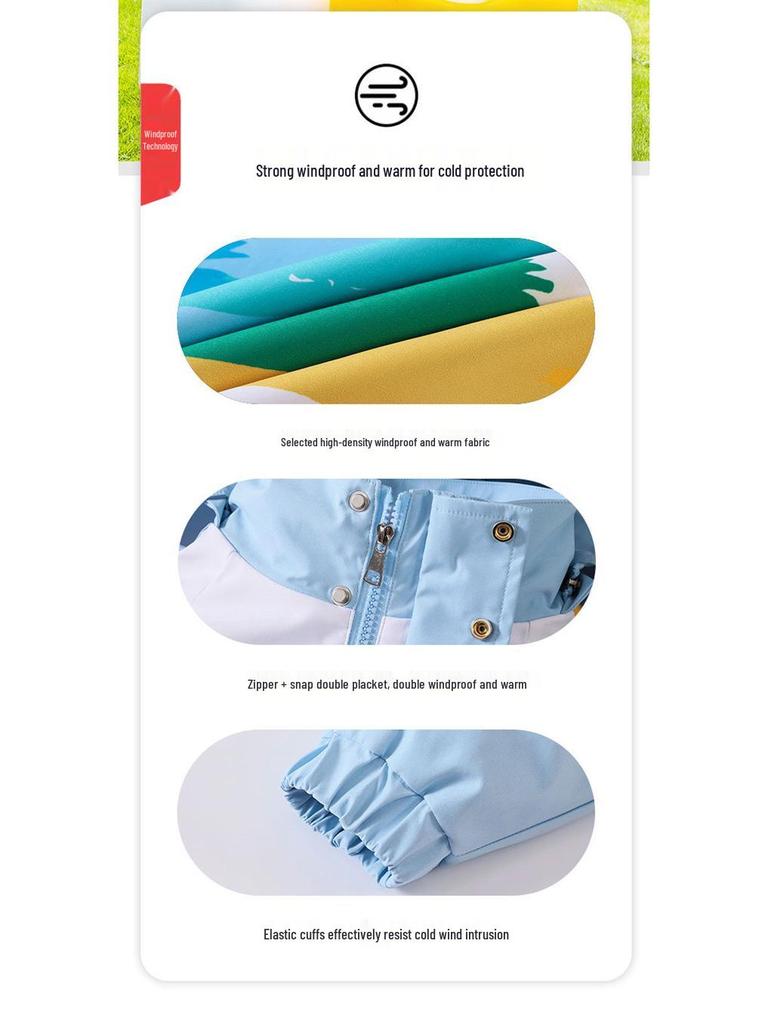 Dziecięcy Zestaw Wiatrówki na Jesień/Wiosnę do Szkoły Podstawowej (Trzy-częściowy) - Nadaje się na zawody sportowe dla pierwszej klasy i do przedszkola.