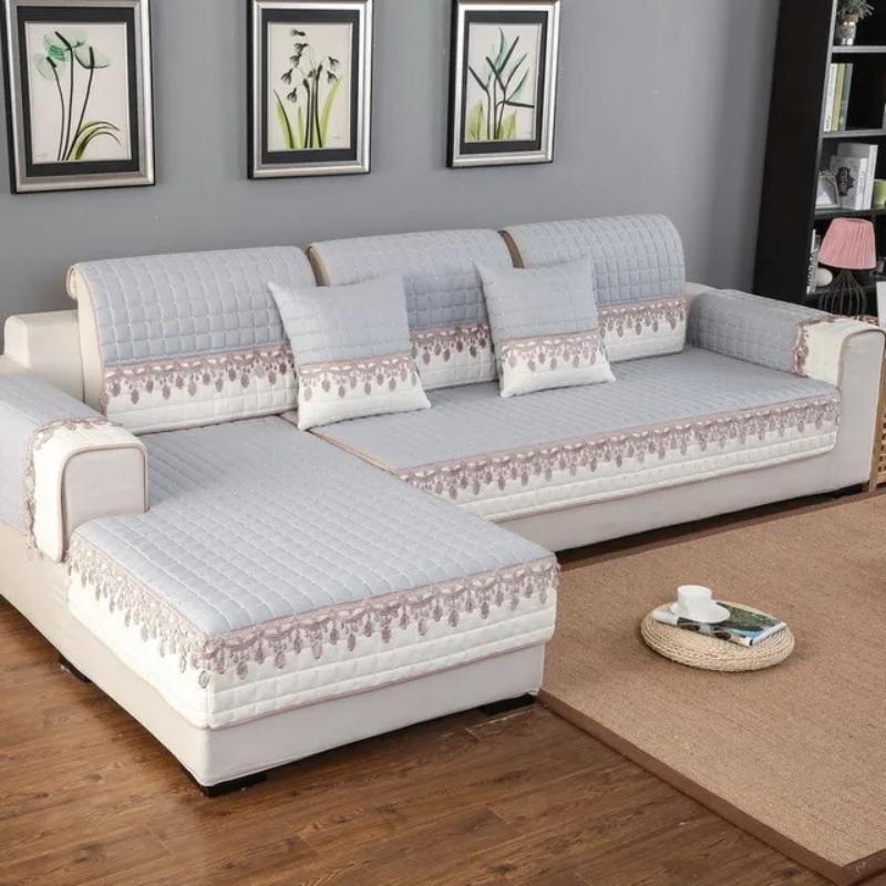 Poduszka na narożną sofę na cztery pory roku, antypoślizgowa, ochronna na sofę, pokrowiec na leżankę, 1/2/3/4-osobową sofę, ręcznik do salonu