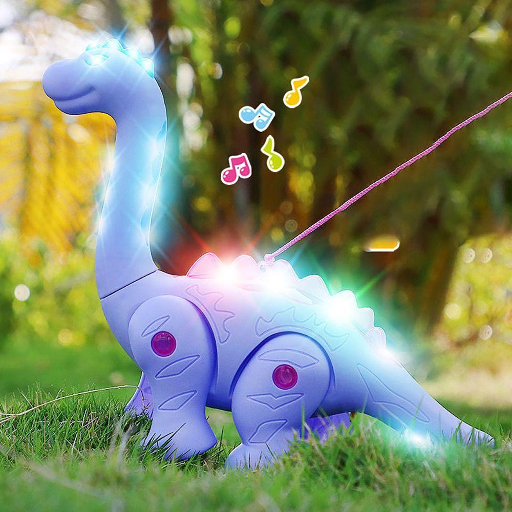 Ligh Music Glowing Musical Toy Simulation Dinosaur Model Leash Dinosaur Toy Dinosaur Pet Toy