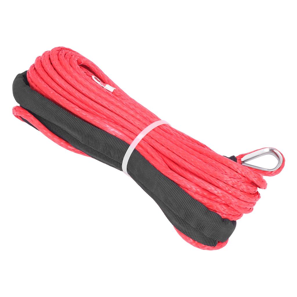 Trailer Winch Rope 6mmx15m  1 4inx50ft Synthetic Fibre Red Replacement for SmittyBilt SUVs Trucks ATVs
