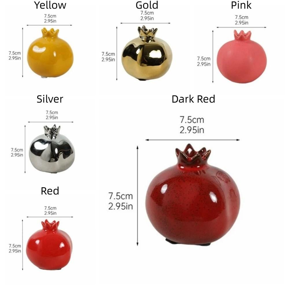 Handmade Simulated Pomegranate Vase Fruit Shaped Bud Vase Ornament Gift Desk Vase  Desktop Decor