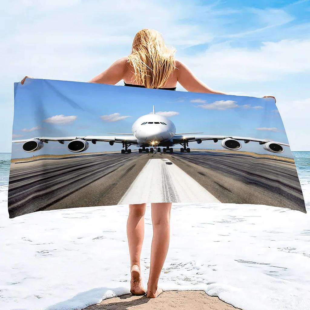 Aereo Stampato Leggero Sottile Asciugamano da Spiaggia Sovradimensionato Extra Large Asciugamani Senza Sabbia Asciugatura Rapida Viaggio Campeggio Accessori da Spiaggia