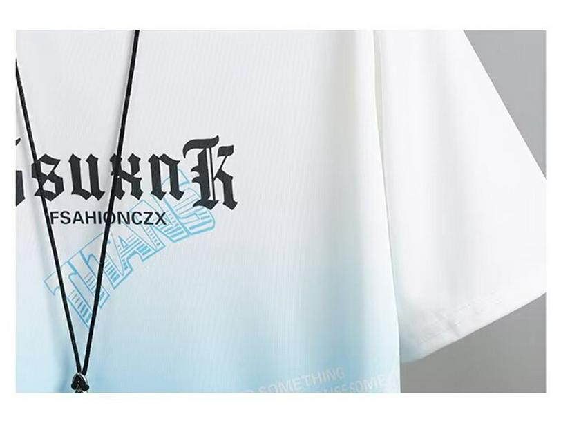 2024 Men's Gradient Sports Fashion Two-Piece Set - T-Shirt & Shorts