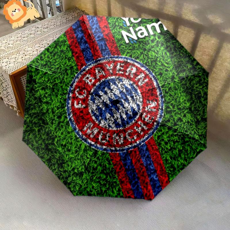 1 PC Automatic Folding Umbrella - FC Bayern Munchen Custom Name Pattern, Portable & Foldable Design with 8 Ribs, Christmas Birthday Gifts