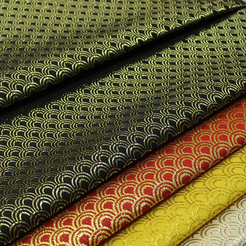 Robă mongolă în stil chinezesc de 50x140 cm, țesătură jacquard, brocart, model la scară retro, țesătură din satin mătăsos pentru material de cusut DIY