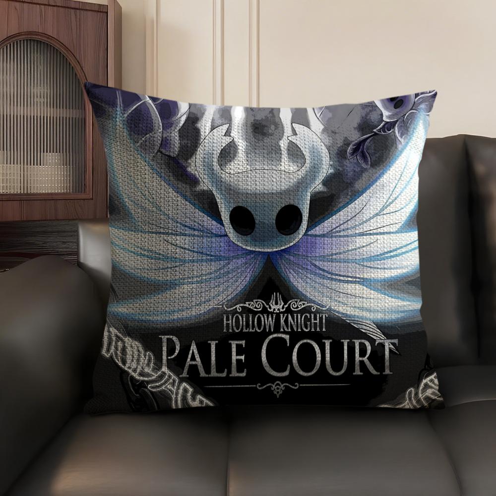 HHollow Knight Game Cushion Cover Natural Linen Organic Fabric DoubleSided Printing Sofa Home Decor Gift Pillow Case