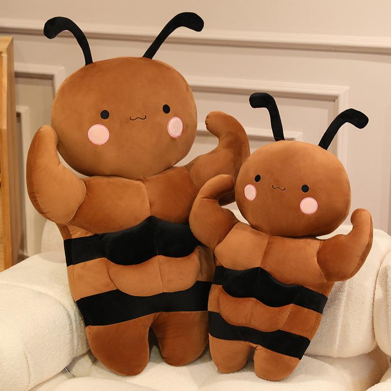 Creative soft muscle bee throw pillow plush toy doll little bee doll girl company soothing doll