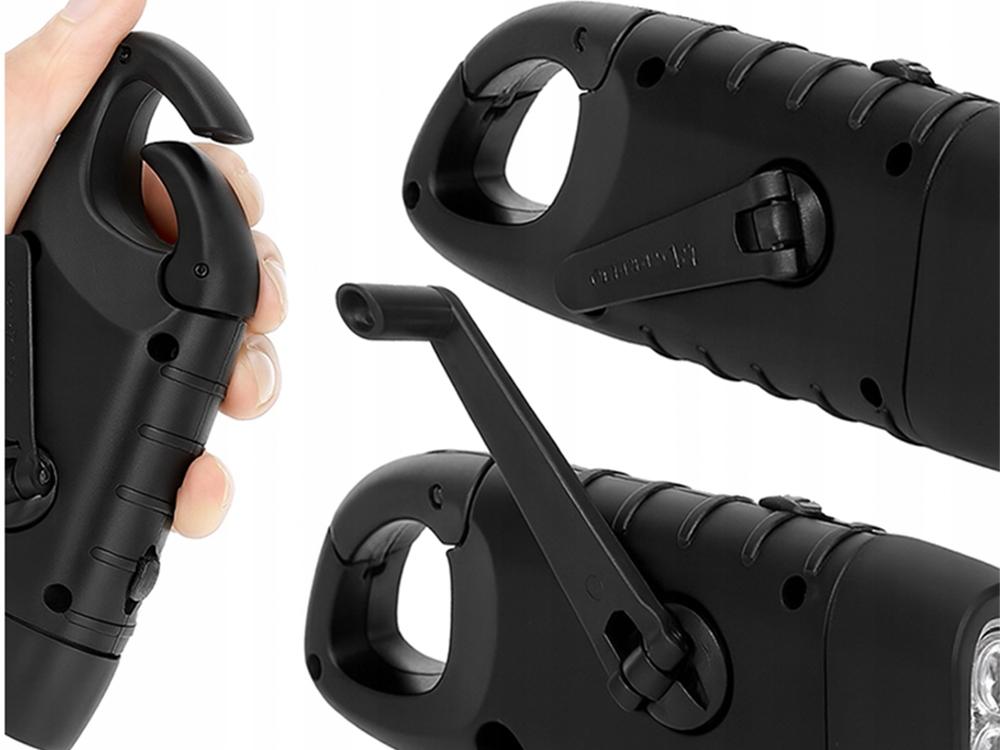 Solar Flashlight with Crank Black (100) Gab_A