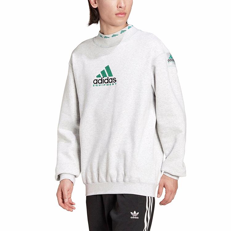 Adidas Originals Eqt Logo Embroidered Sweatshirt Men Sweatshirt Grey HG8094
