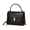 2025 New Brand Fashionable Small Square Shiny Crocodile Pattern Crossbody Handbag with Snake Head Design for Women