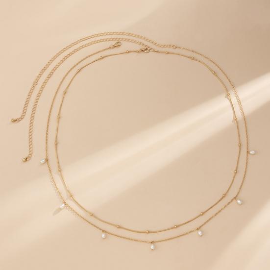 2Pcs Double Layers Thin Versatile Belly Chains Women Adjustable Faux Pearls Waist Chains Jewelry