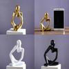 Black Resin Thinker Statue Artistic Home Office Desktop Ornament Decoration