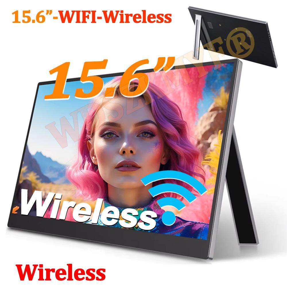 15.6Inch Wireless Portable Monitor 1080P 16:9 Low Blue Light For Cell Phone PC Loptop Wired For XBox PS4 / 5 Switch Extension