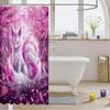 Pink Fox Shower Curtain Japanese Cherry Blossoms Bath Curtain Girls Teens Cute Cartoon Bathroom Shower Curtain Set Waterproof