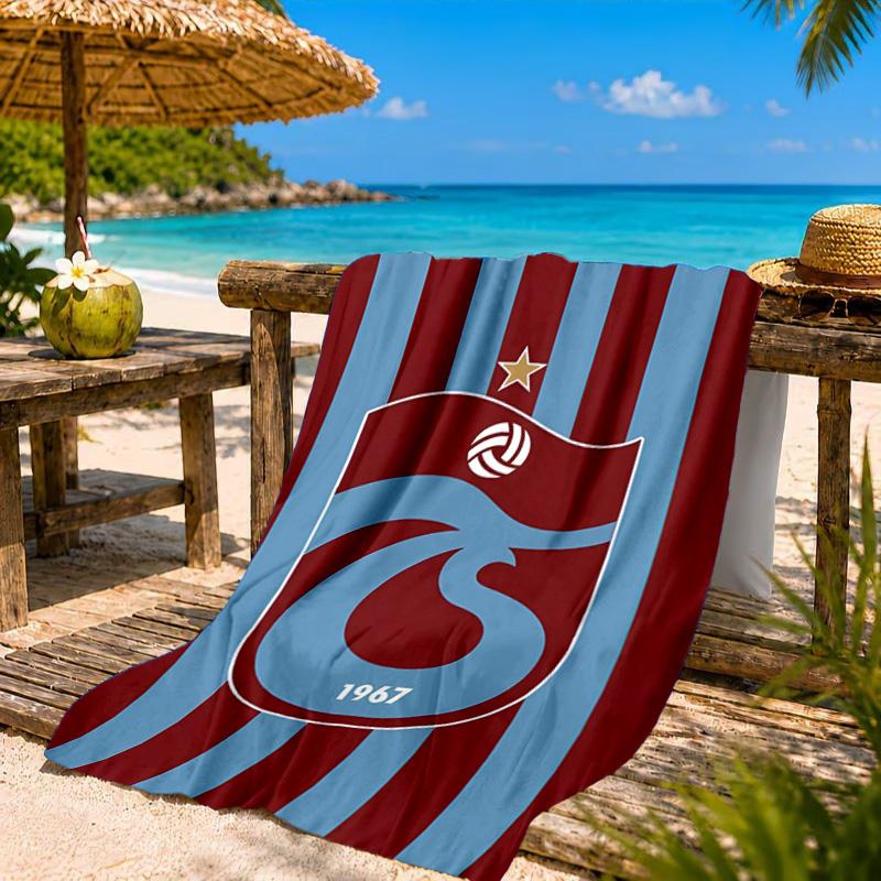 Trabzonspor Crest Emblem Beach Towel, Quick-drying, Easy to Care for, Suitable for Both Fitness and Beach Vacations,Sports Essential