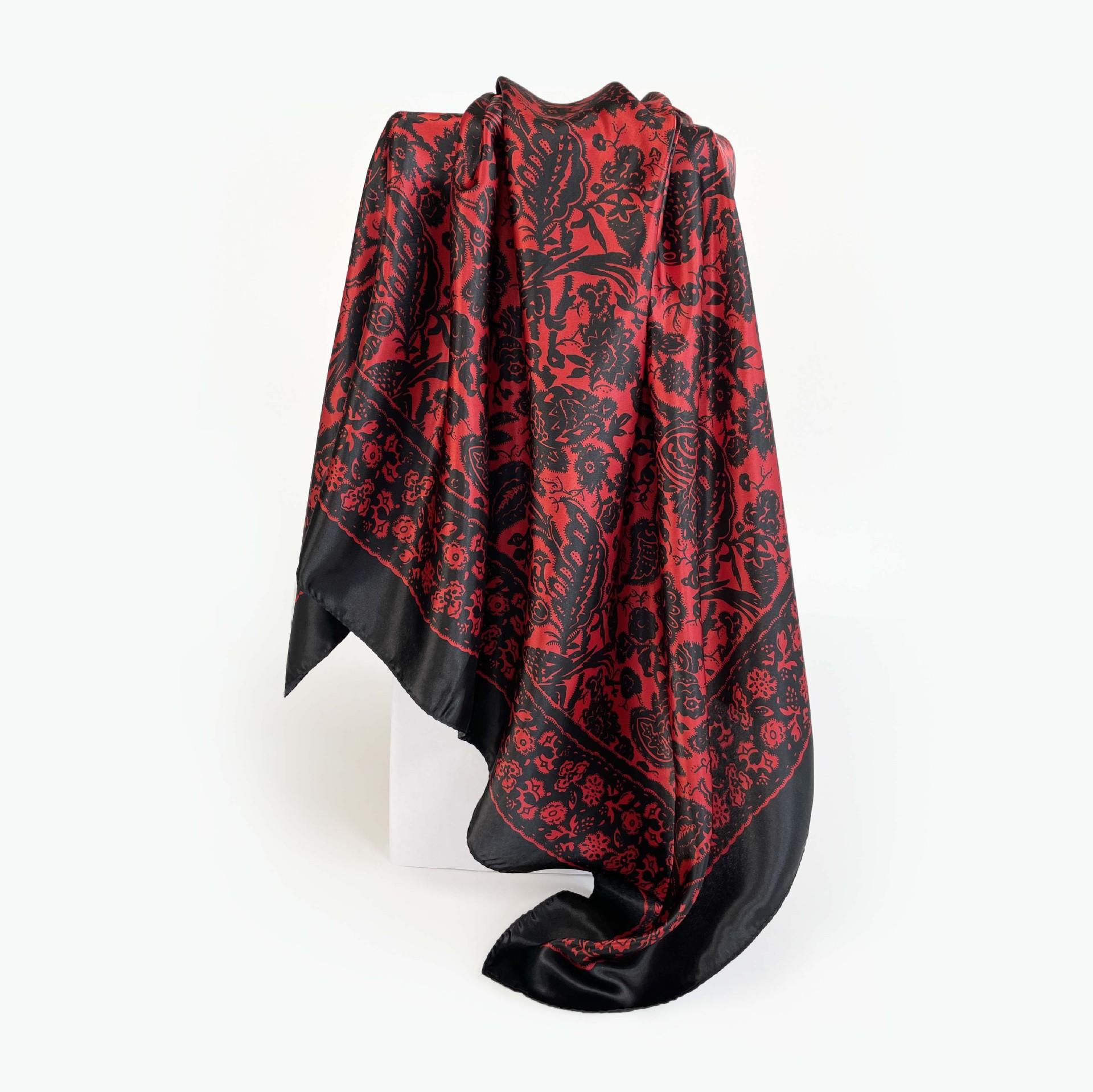 

90*90см Хиджаб Шарфы Женские Принт Кешью Сатин Женский Роскошный Бренд Квадратные Шали Головной Платок Женский Бандана foulard шарф девушка 90x90CM