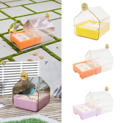 Hanging Bird Bath with Feeder Birds Bath Bowl Shower Box Bird Bathtub for