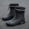 Fashion Versatile Casual Short-barreled Waterproof Shoes Men Women Lined with Fleece Warmth Anti-slip Wear-resistant Outdoors Rain Boots