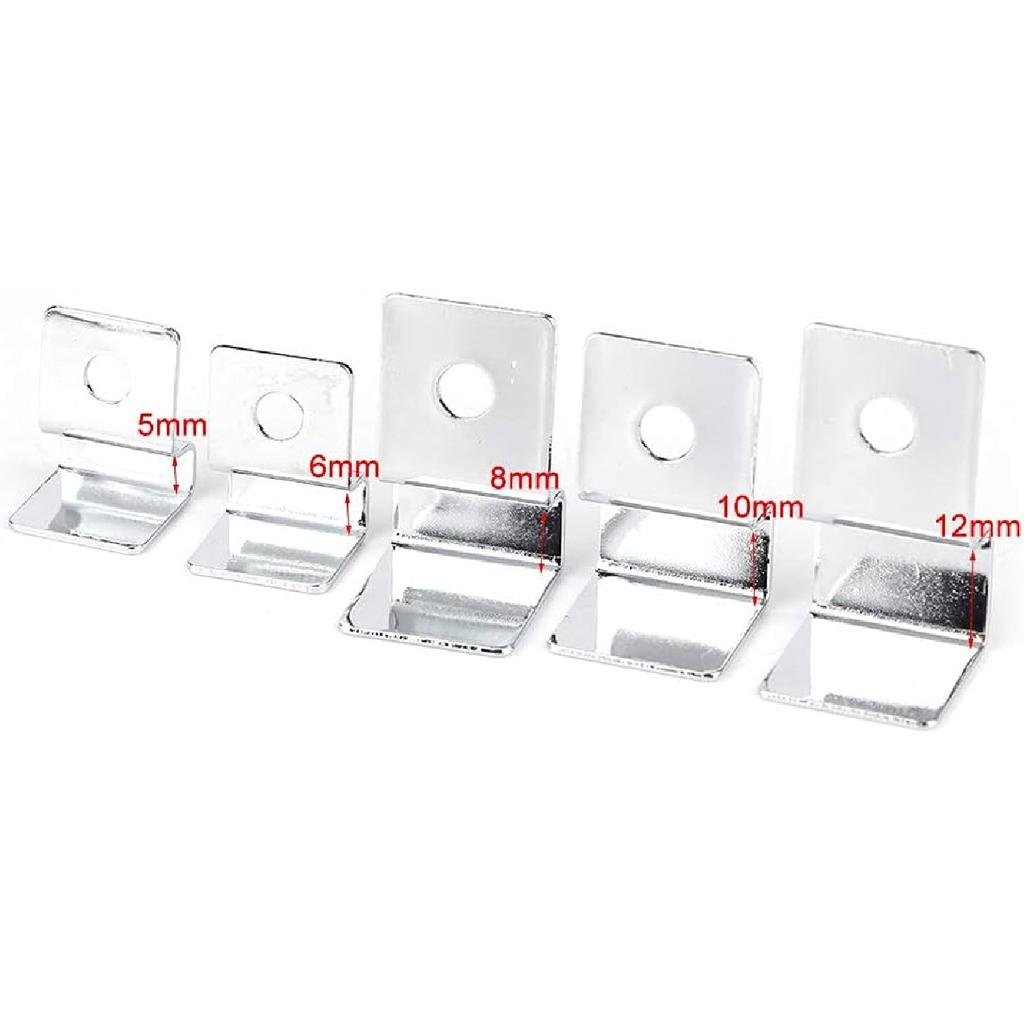 4Pcs Pssopp Aquarium Cover Bracket, Fish Glass Cover Clip Stainless Steel Aquarium Glass Covers Support Bracket Holders Universal Lid Clips for