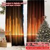 2D FLAT PRINTING 2pcs Curtains (Without Rod) Autumn Inspired Orange Stripes Women Is Day Festival Popular Curtains&Drapes