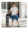 Boys' denim shorts, mid size children's summer thin and loose five quarter pants