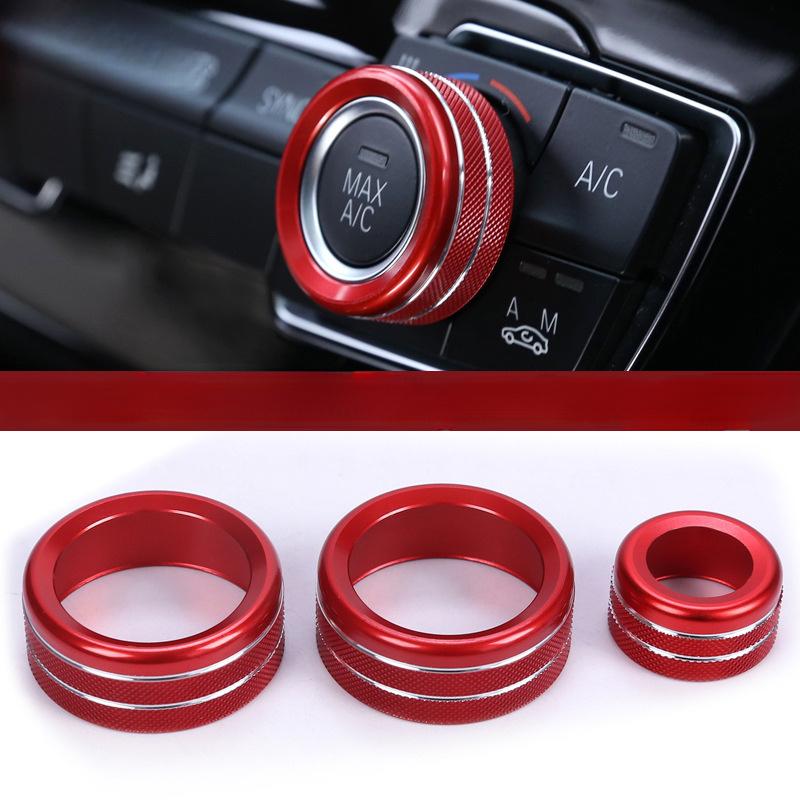 3pcs Car Air Conditioning Audio Volume Knob Ring Button Switch Trim Cover For BMW 1 2 3 Series X1 X2 F20 F21 F46 F30 F35 F47 F48 F39