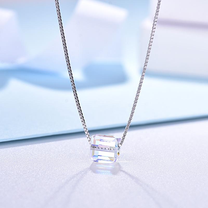 

Ожерелье Aurora Candy, женская цепочка-воротник, японский и корейский упрощенный хрустальный кулон в виде кубика Рубика