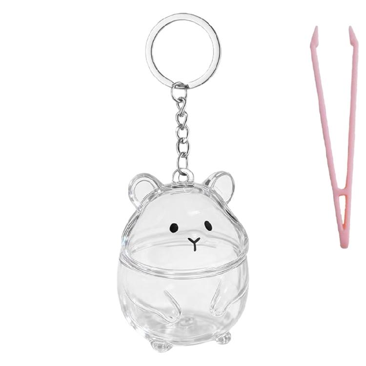 

Portable Plastic Hamster Furs Holders Keyring Visible Memory Storage Case Animal Hair Collector For Sentimental Decors