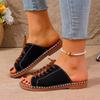 2025 Summer New Women's Open Toe Slippers Hot Sale Front Lace-up Low Heel Sandals Plus Size High Quality Outdoor Casual Slippers