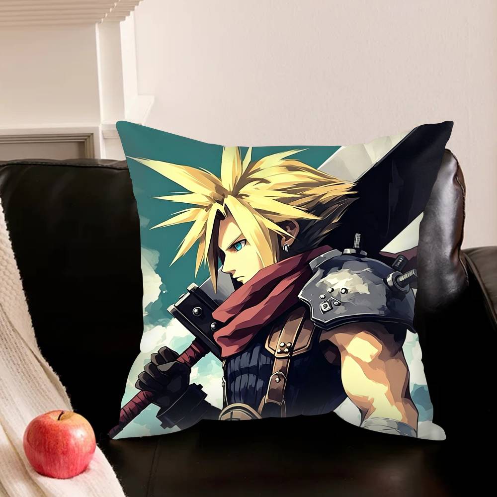 F-Final Fantasy C-Cloud S-Strife F-Ff7 Various Sizes Square Pillowcase For Car Home Bedchamber Decor