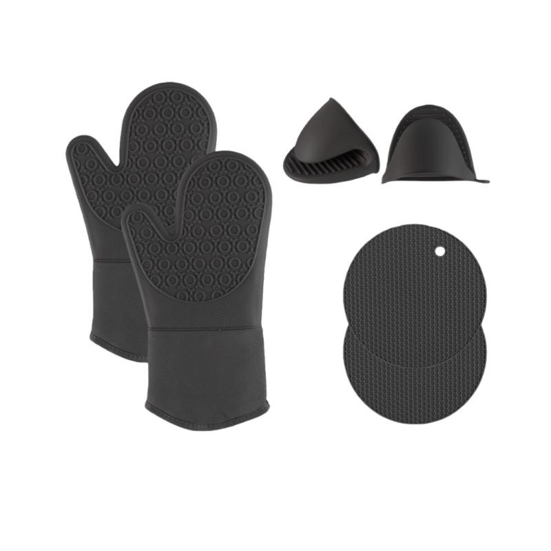 Extended Heat-Resistant Silicone Gloves for Cooking and Baking - High-Temperature Protection In Kitchen and Oven