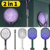 2 In 1 Rotating Head Electric Fly Swatter Rechargeable Fly Zapper Fly Killer and Mosquito Trap Lamp for Home Indoor Outdoor