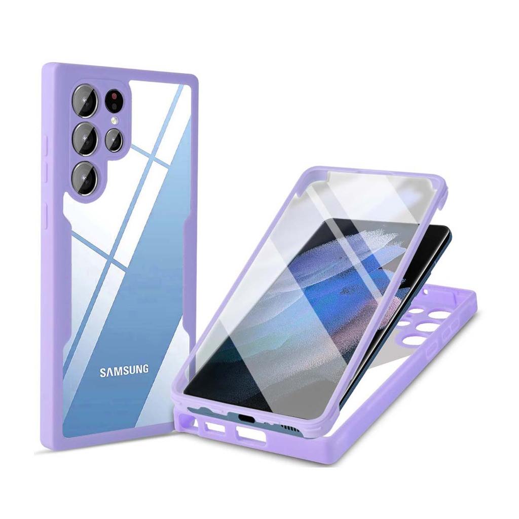 For Samsung S25 S22 S21 Plus Ultra Anti Shock And Anti Fall 360 Fully Wrapped Phone Case For Samsung S24 S21 FE Transparent Case