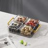 2/4/6 Grid Acrylic Snack Platter With Lid Fruit Plate Partition Platter Living Room New Year Dried Fruit Tray Candy Storage Box