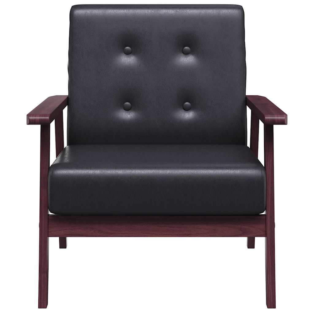 Vidaxl TV Armchair, Black, Faux Leather