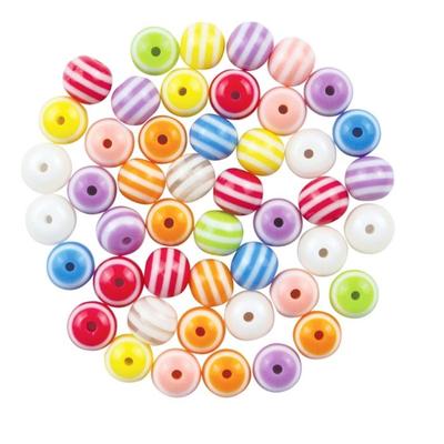 MégaCréa DIY - Striped Round Beads for Children 1 Cm 62 Pieces