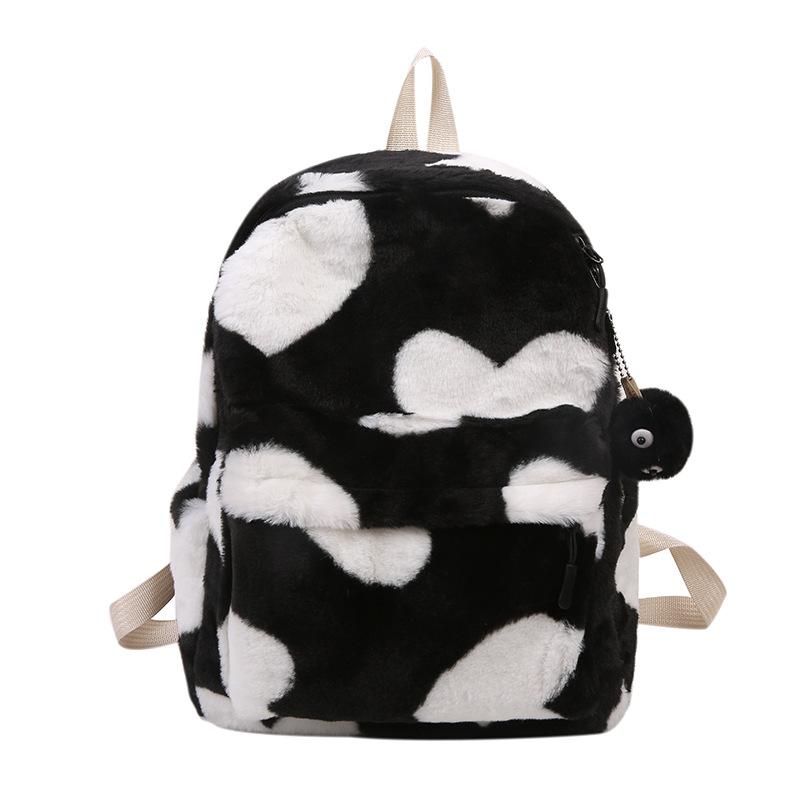Autumn and winter furry silk scarf backpack casual small fresh make-up bag is now popular women's bag