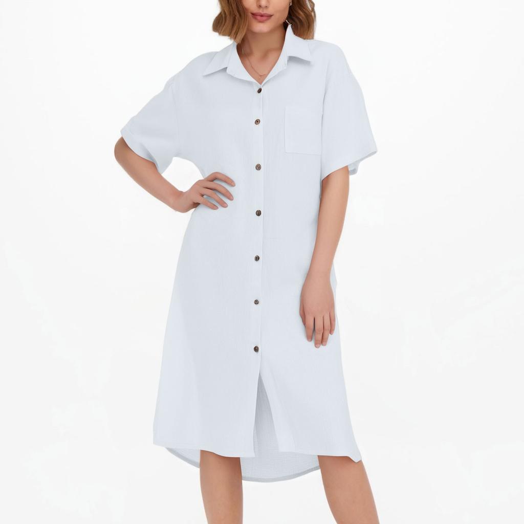 Women's Casual Short-sleeved Regular-length Plus-size Open Cardigan Dress