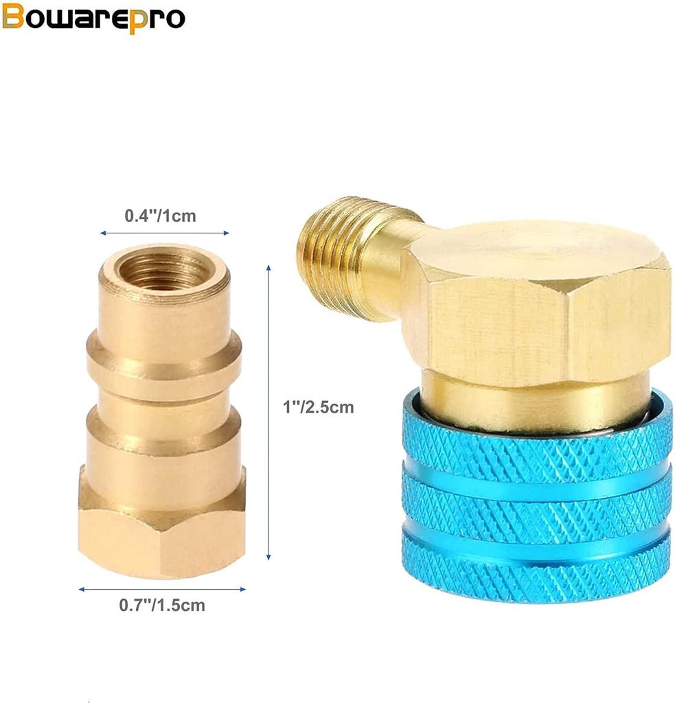 Bowarepro R1234YF Low Side Quick Adapter Coupler Fitting Car Air Conditioner Fitting with Adapter