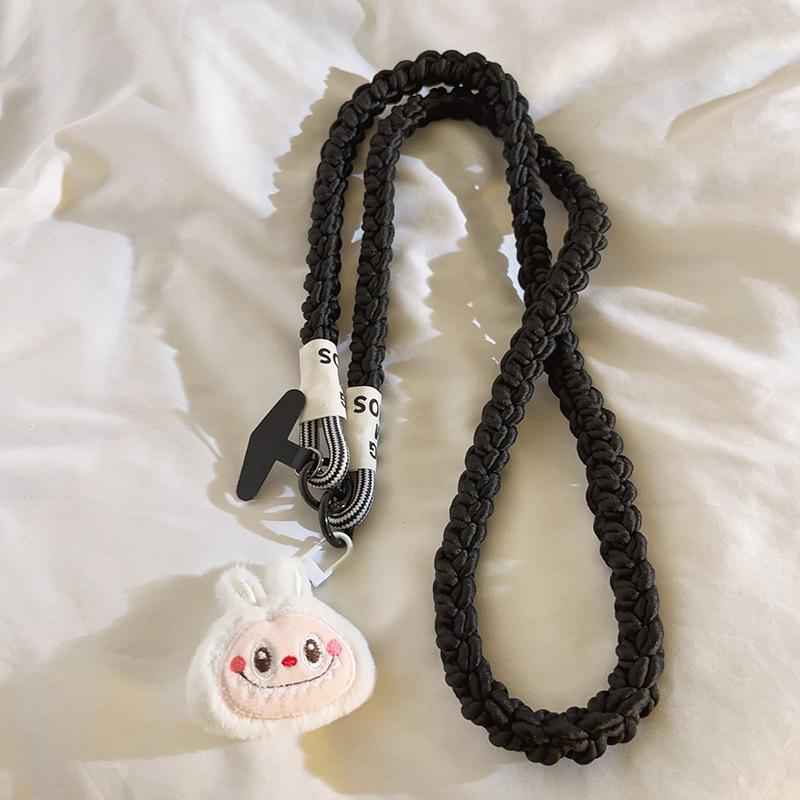 Kawaii Labbubu Phone Strap Long Single Shoulder Cell Phone Lanyard  With Pendant Adjustable Phone Leash  Anti Loss Rope