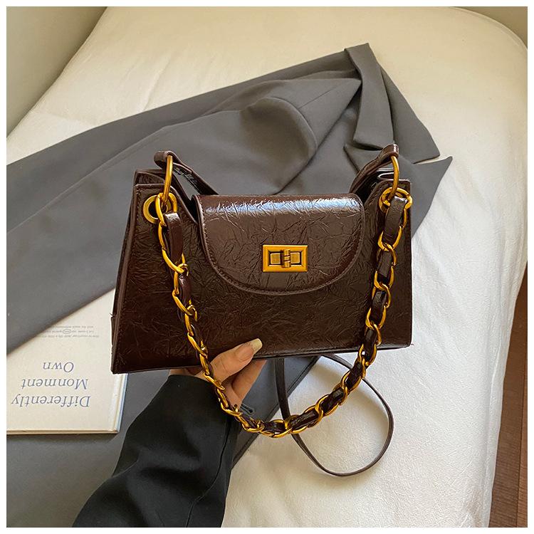 Retro fashionable simple underarm bag women's autumn fashion chain simple commuter shoulder messenger bag