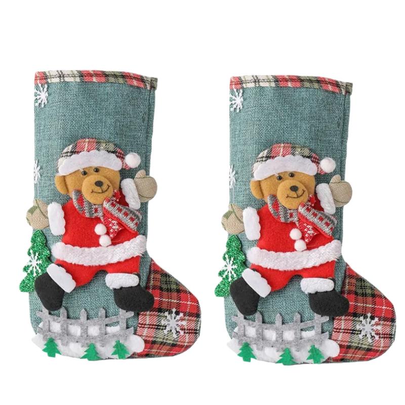 Christmas Stockings Large Capacity Christmas Socks Santa Claus Snowman Christmas Tree Decorative Bag Candy Bags Xmas Gift Bags