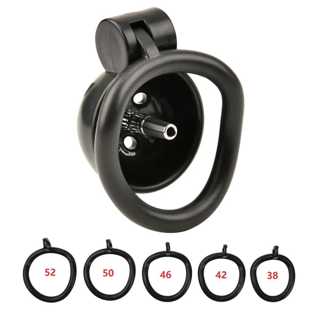 Männlicher Penis-Keuschheitskäfig-Set, kleiner Vogel-Keuschheitskäfig-Gürtel mit 5-Größen-Vorhängeschloss, Penisring, Penis-Schloss, Knechtschaft, Sklave, Mann, Sexspielzeug