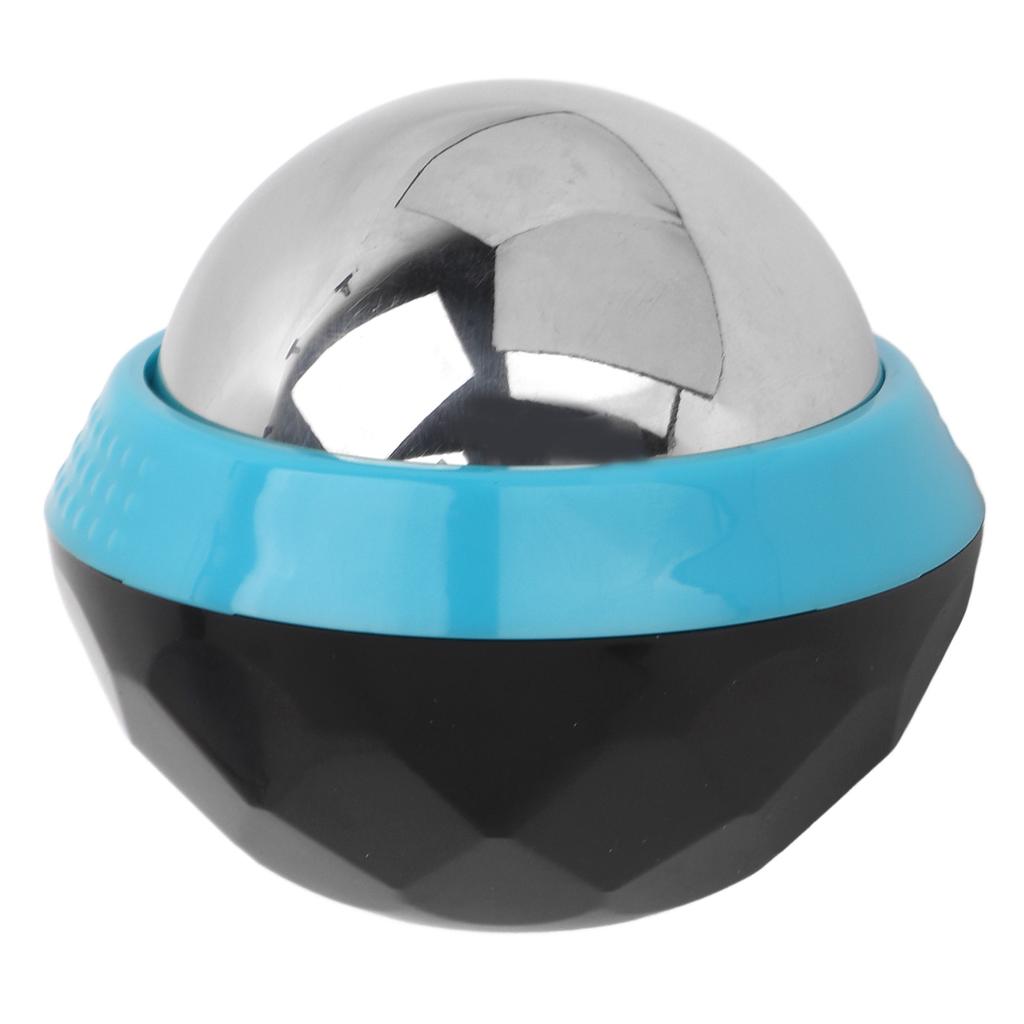 Cold Massage Roller Ball Handheld Heat Relief Stainless Steel Rolling Ice Ball for Shoulder Blue Black