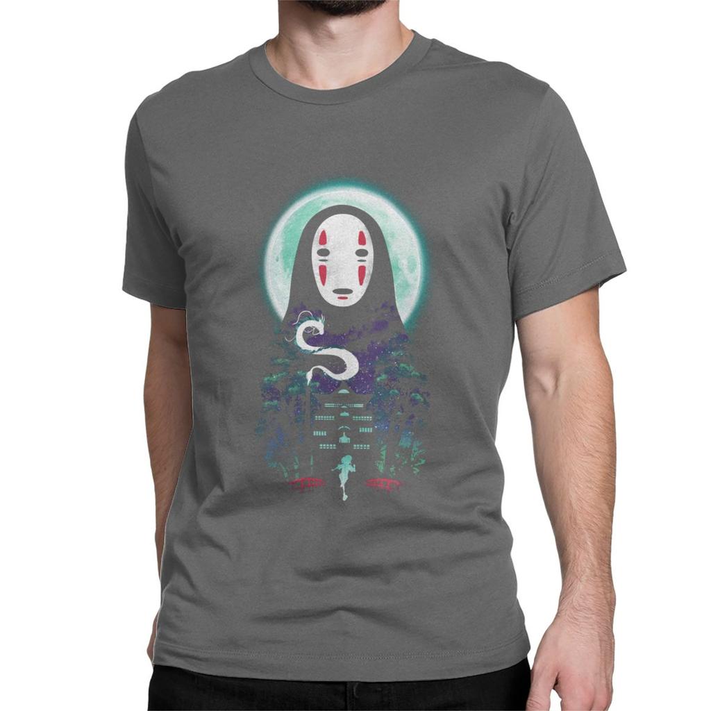 Hipster Forest Spirit T Shirts For Men Crew Neck T Shirts Spirited Away Ghibli Short Sleeve